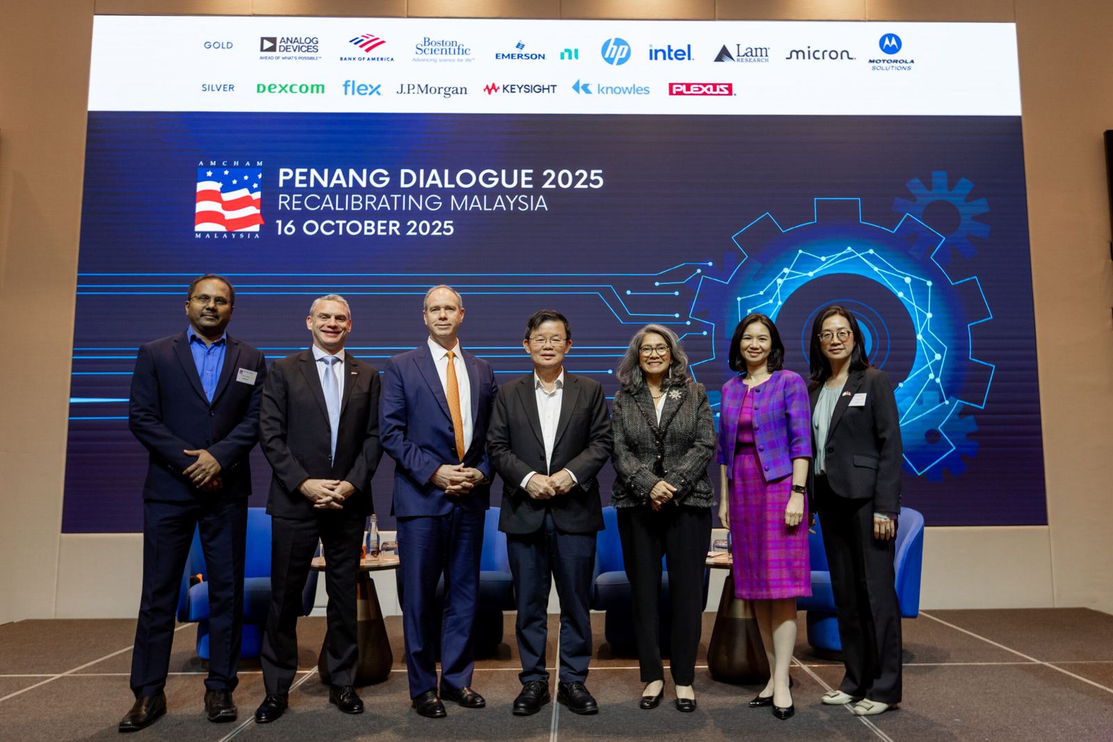 Speakers on stage at AMCHAM Penang Dialogue 2025